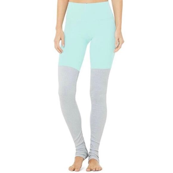 Alo Airbrush High-Waist Highlight Goddess women's Leggings sz XXS mint green - Picture 1 of 6
